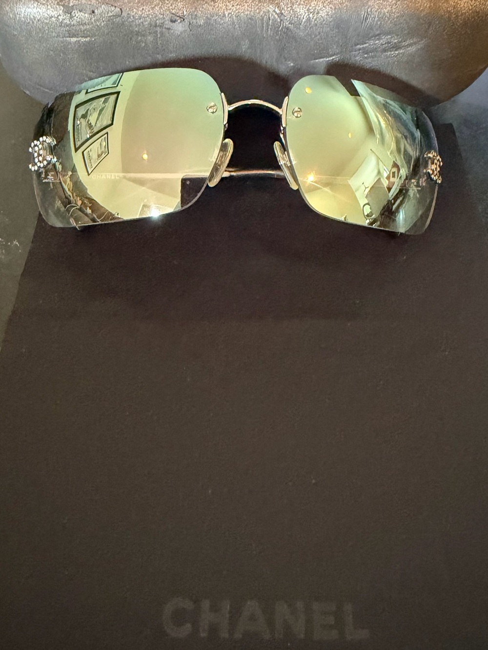 💯 AUTH | CHANEL 4017-D | ULTRA-RARE IRIDESCENT | RIMLESS DIAMOND CC SUNGLASSES - Picture 5 of 16